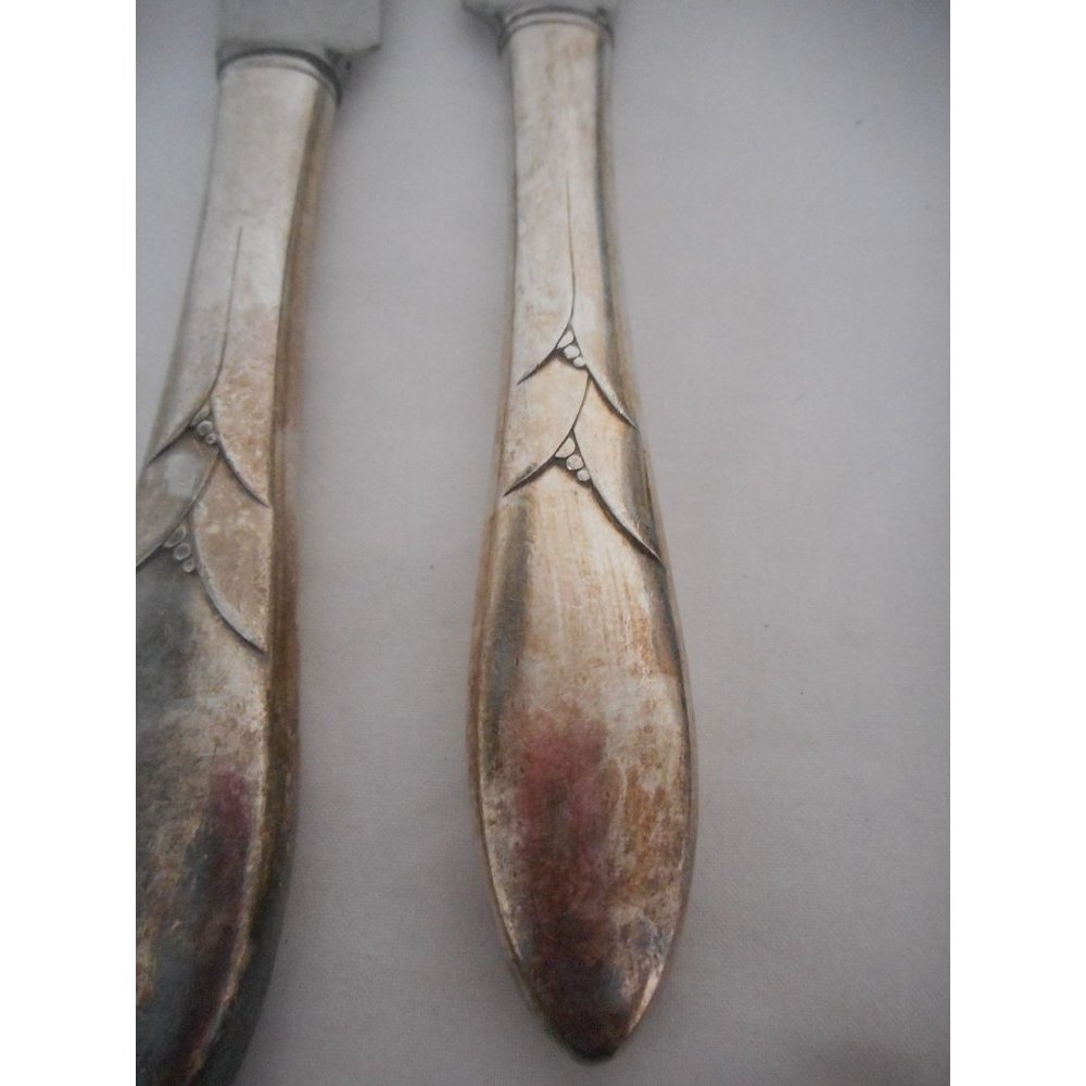4 Oneida 1932 Lady Hamilton French Dinner Knives Art Deco Community Silver Plate - Picture 2 of 5